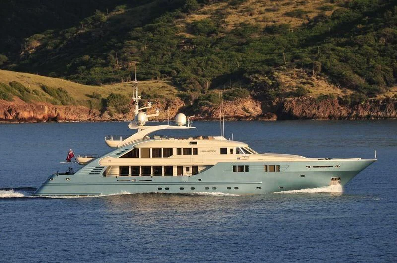 a boat on the water aboard AQUAMARINA Yacht for Sale