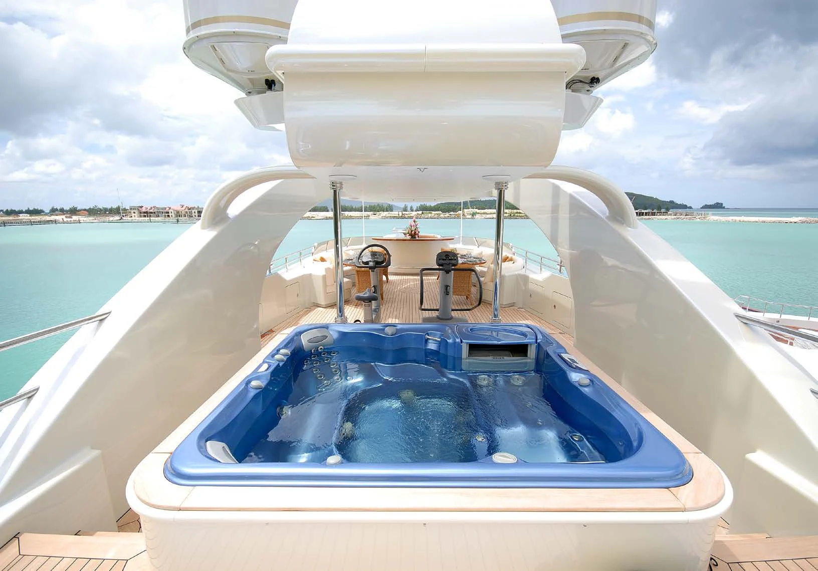 a boat on the water aboard AQUAMARINA Yacht for Sale