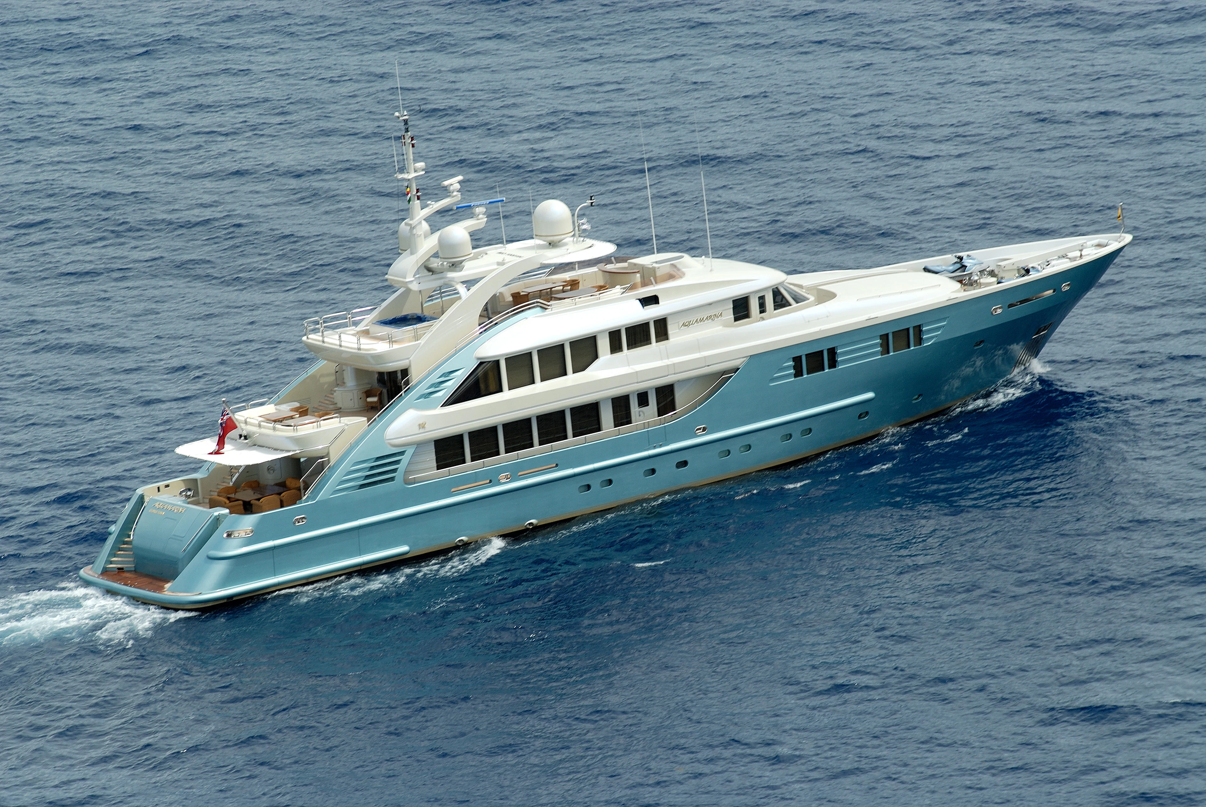 a white boat on the water aboard AQUAMARINA Yacht for Sale