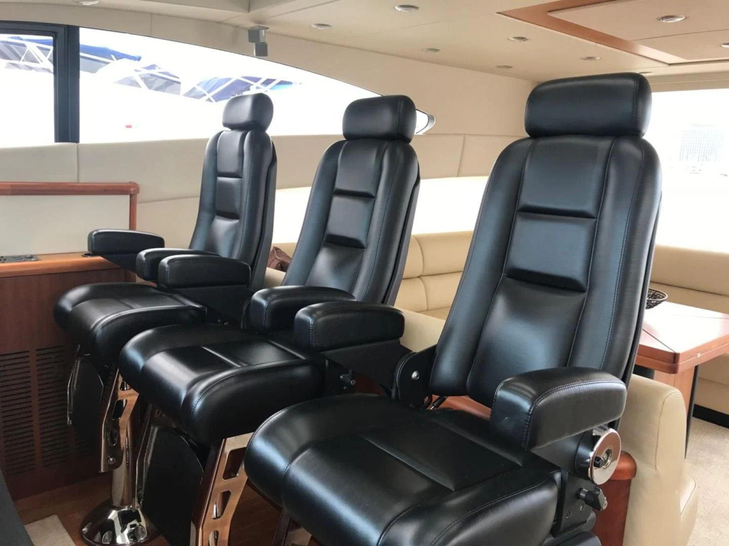 a group of chairs in a room aboard DAY DREAMER Yacht for Sale