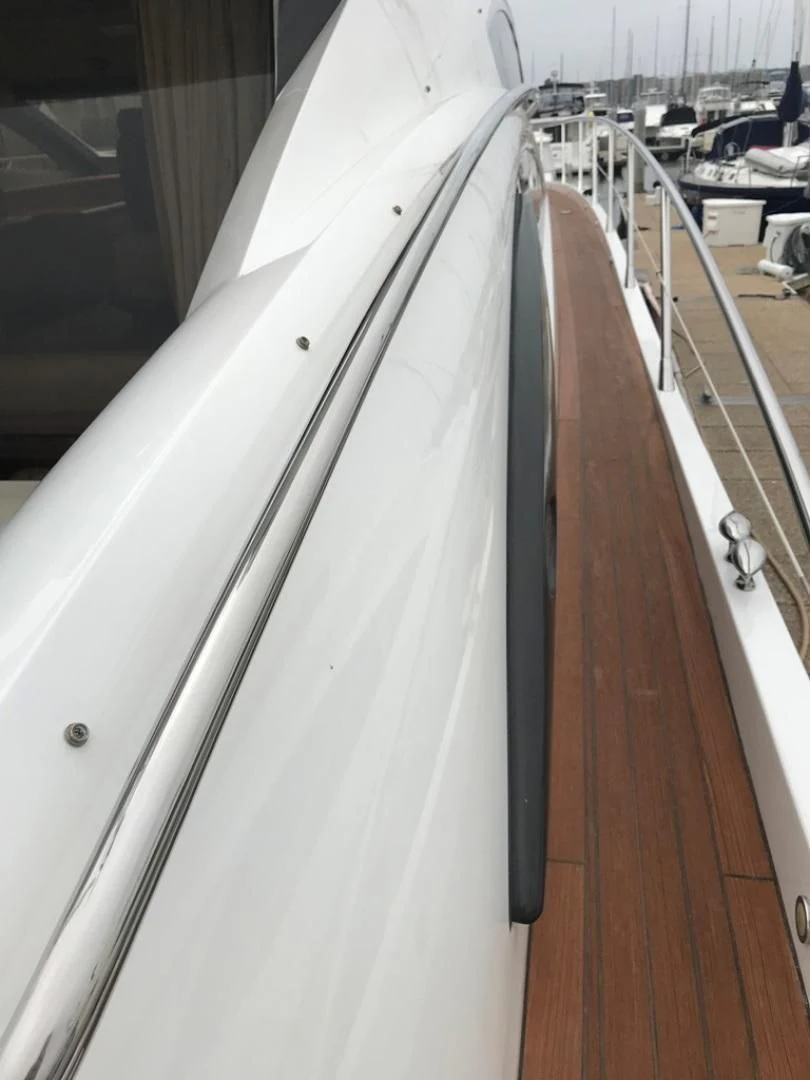 a metal railing on a boat aboard DAY DREAMER Yacht for Sale