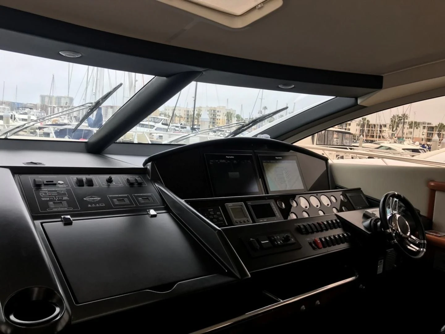 inside of a car aboard DAY DREAMER Yacht for Sale