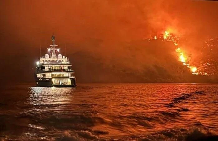 a ship in the water aboard PERSEFONI I Yacht for Sale