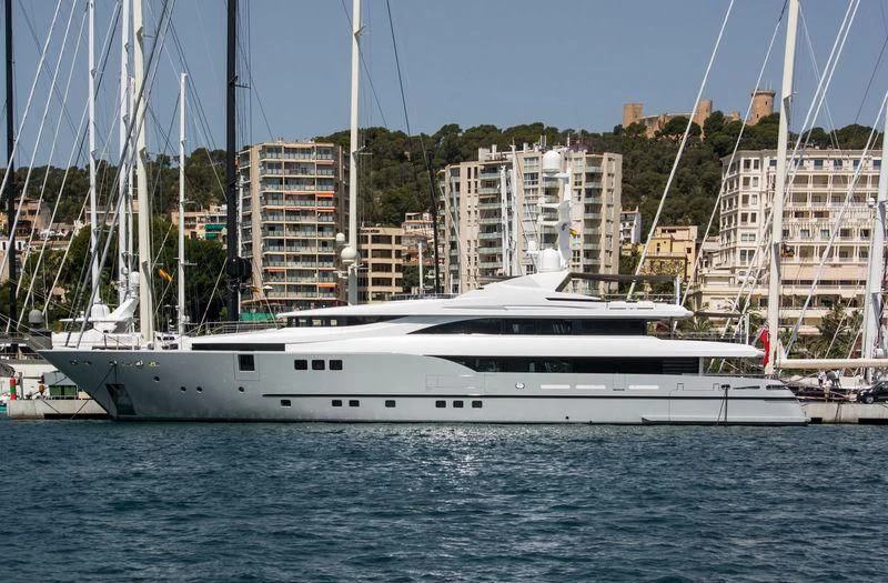 a white boat in the water aboard PERSEFONI I Yacht for Sale