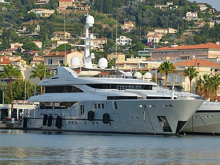 a large white boat in the water aboard PERSEFONI I Yacht for Sale