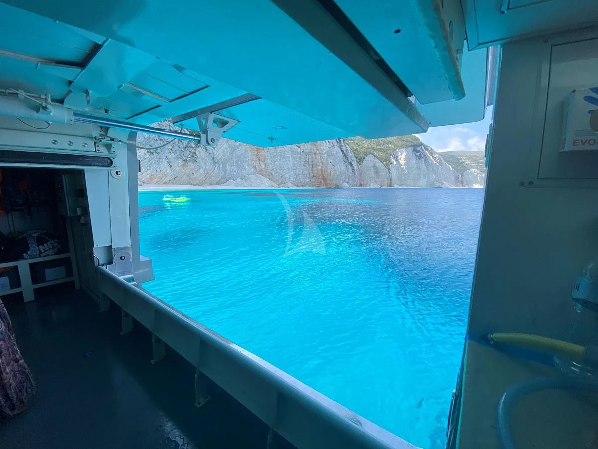 a swimming pool in a building aboard PERSEFONI I Yacht for Sale