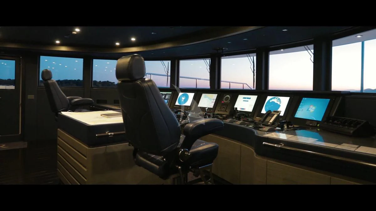 a room with many computers aboard PERSEFONI I Yacht for Sale