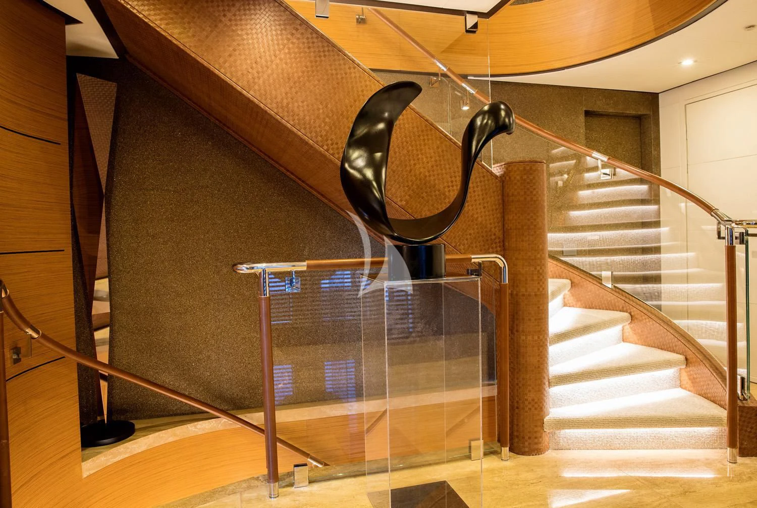 a large metal pipe in a room aboard PERSEFONI I Yacht for Sale