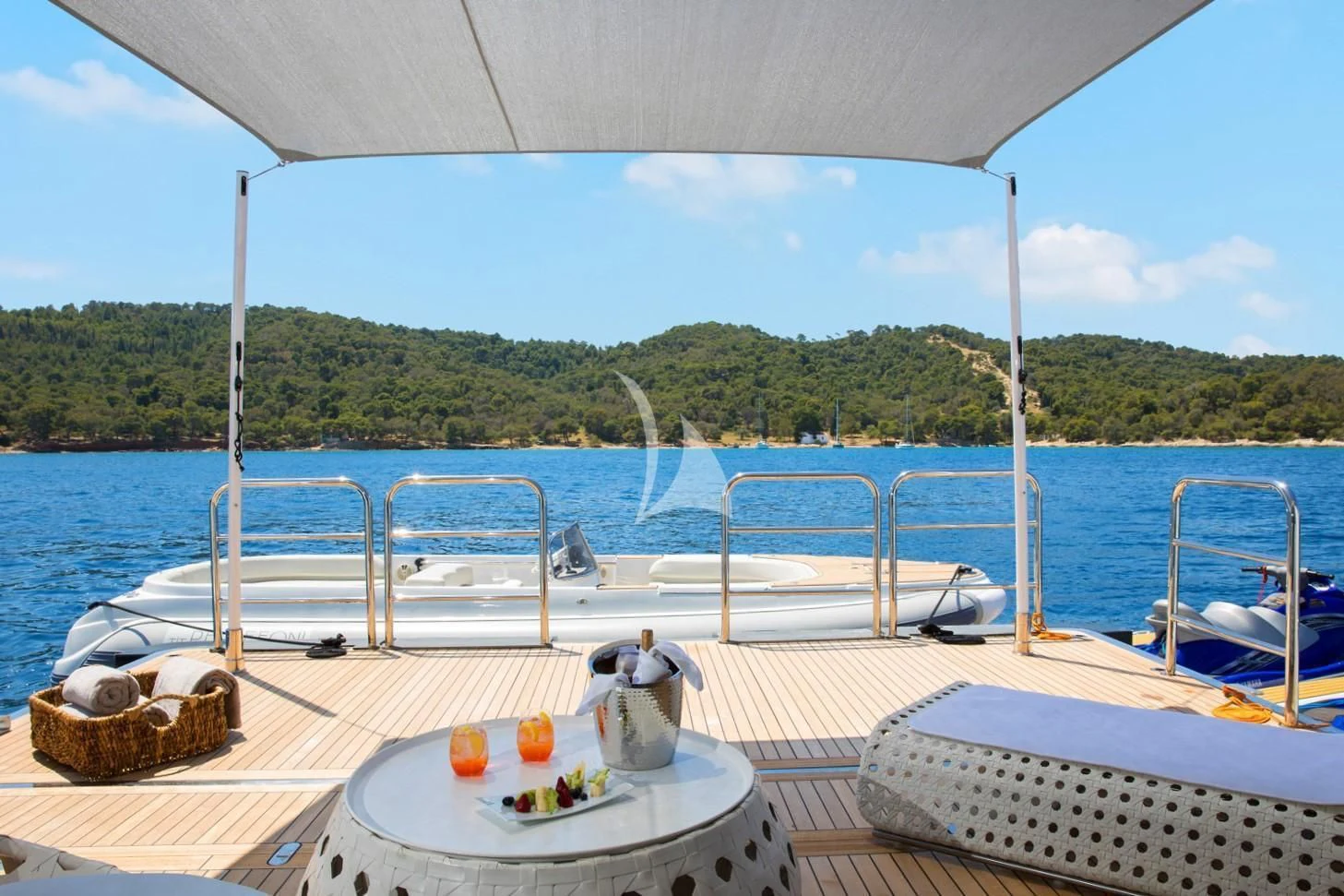 a boat on the water aboard PERSEFONI I Yacht for Sale
