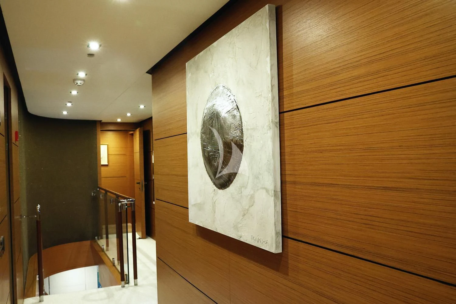 a painting on a wall aboard PERSEFONI I Yacht for Sale