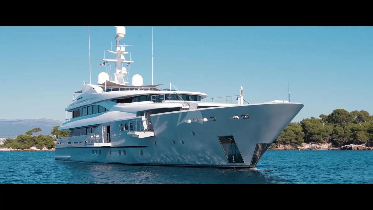 a large white ship in the water aboard PERSEFONI I Yacht for Sale