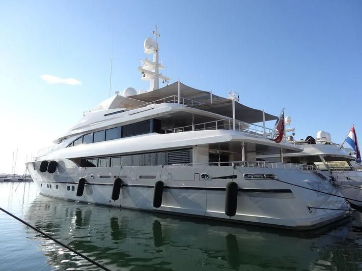 a large white boat aboard PERSEFONI I Yacht for Sale