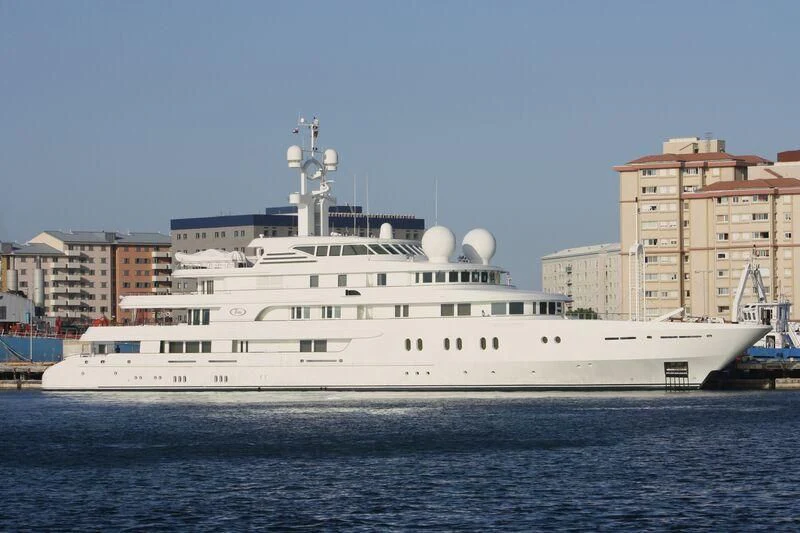 a large white ship in the water aboard TUEQ Yacht for Sale