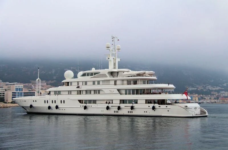 a large white boat in the water aboard TUEQ Yacht for Sale