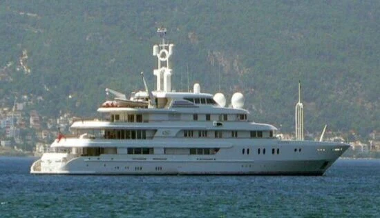 a large white ship aboard TUEQ Yacht for Sale