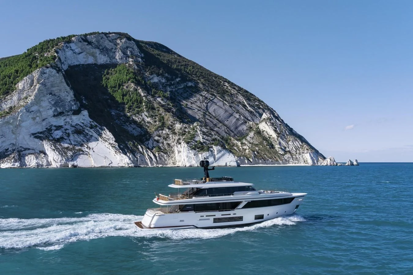 a boat in the water aboard UPSTREAM Yacht for Sale