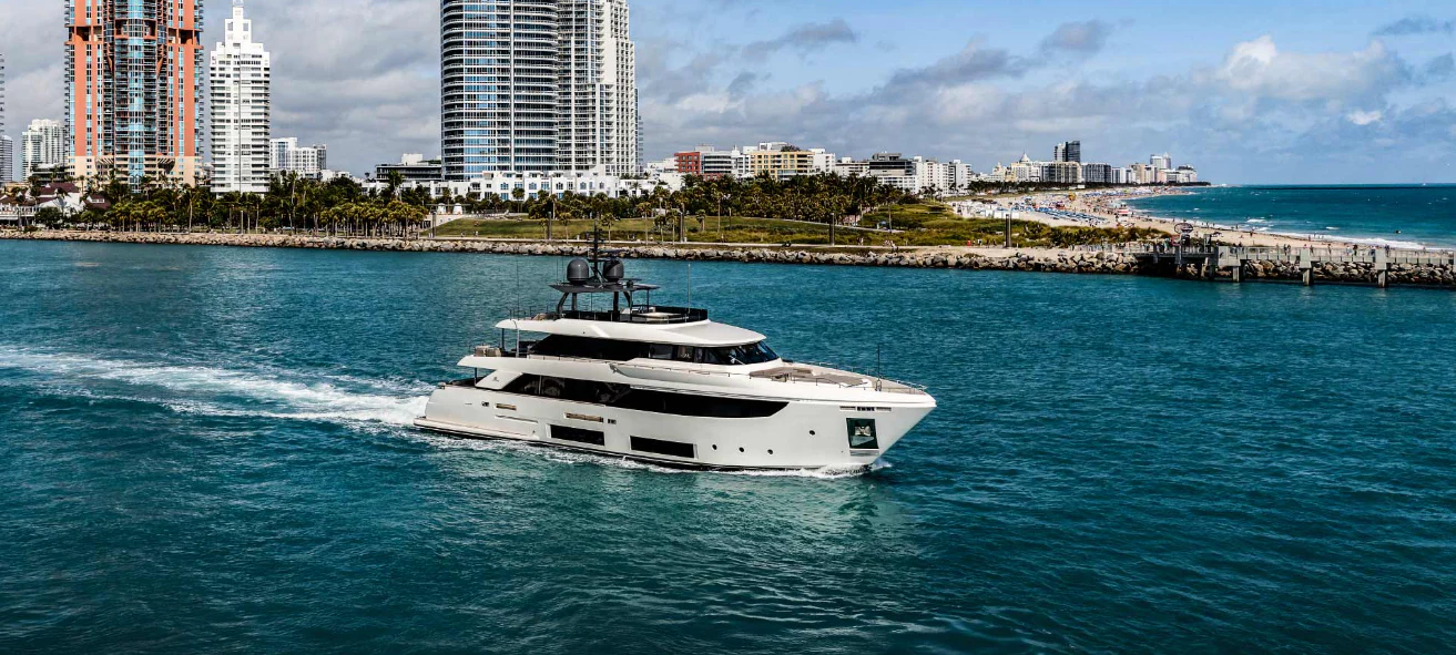 a boat on the water aboard UPSTREAM Yacht for Sale