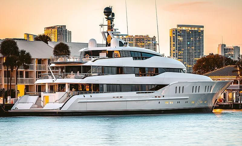 a large white yacht aboard HAMPSHIRE Yacht for Sale