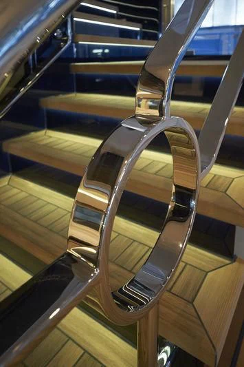 a metal object on a wooden surface aboard HAMPSHIRE Yacht for Sale