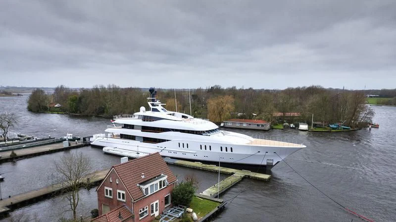 a boat on a river aboard HAMPSHIRE Yacht for Sale