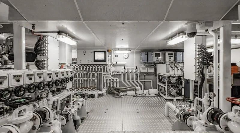 a room with machinery aboard LAUREL Yacht for Charter