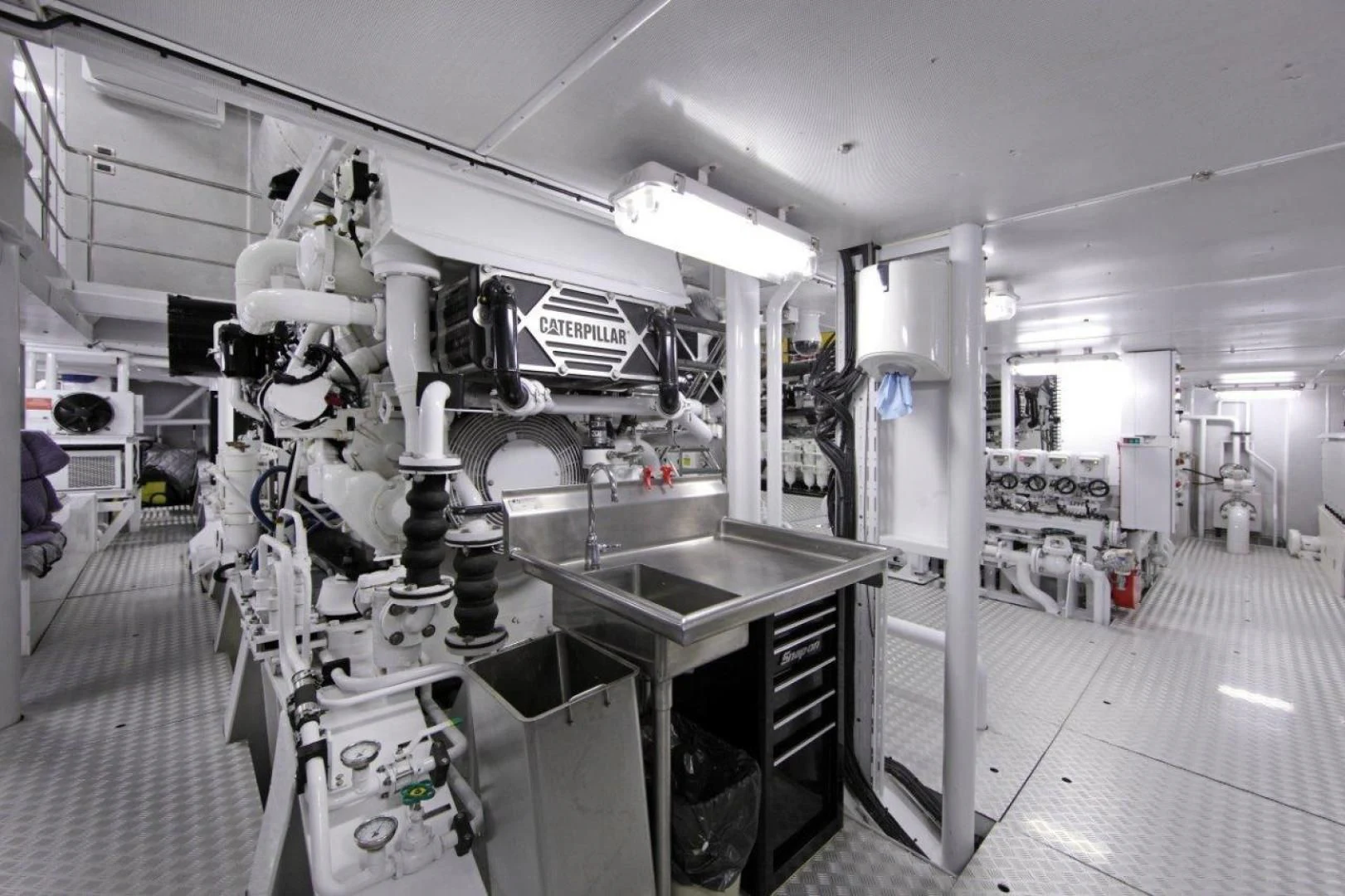 a large room with machines aboard LAUREL Yacht for Charter