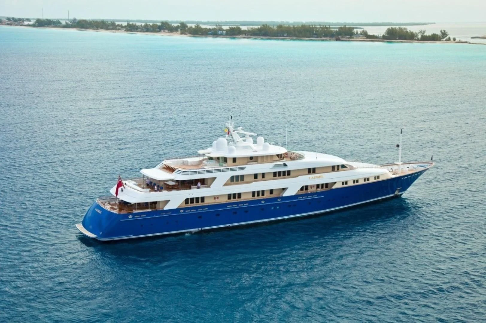 a large boat in the water aboard LAUREL Yacht for Charter
