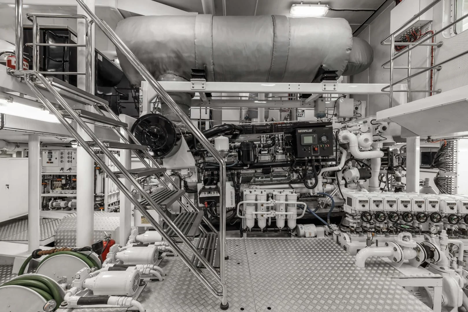 a factory with machinery aboard LAUREL Yacht for Charter