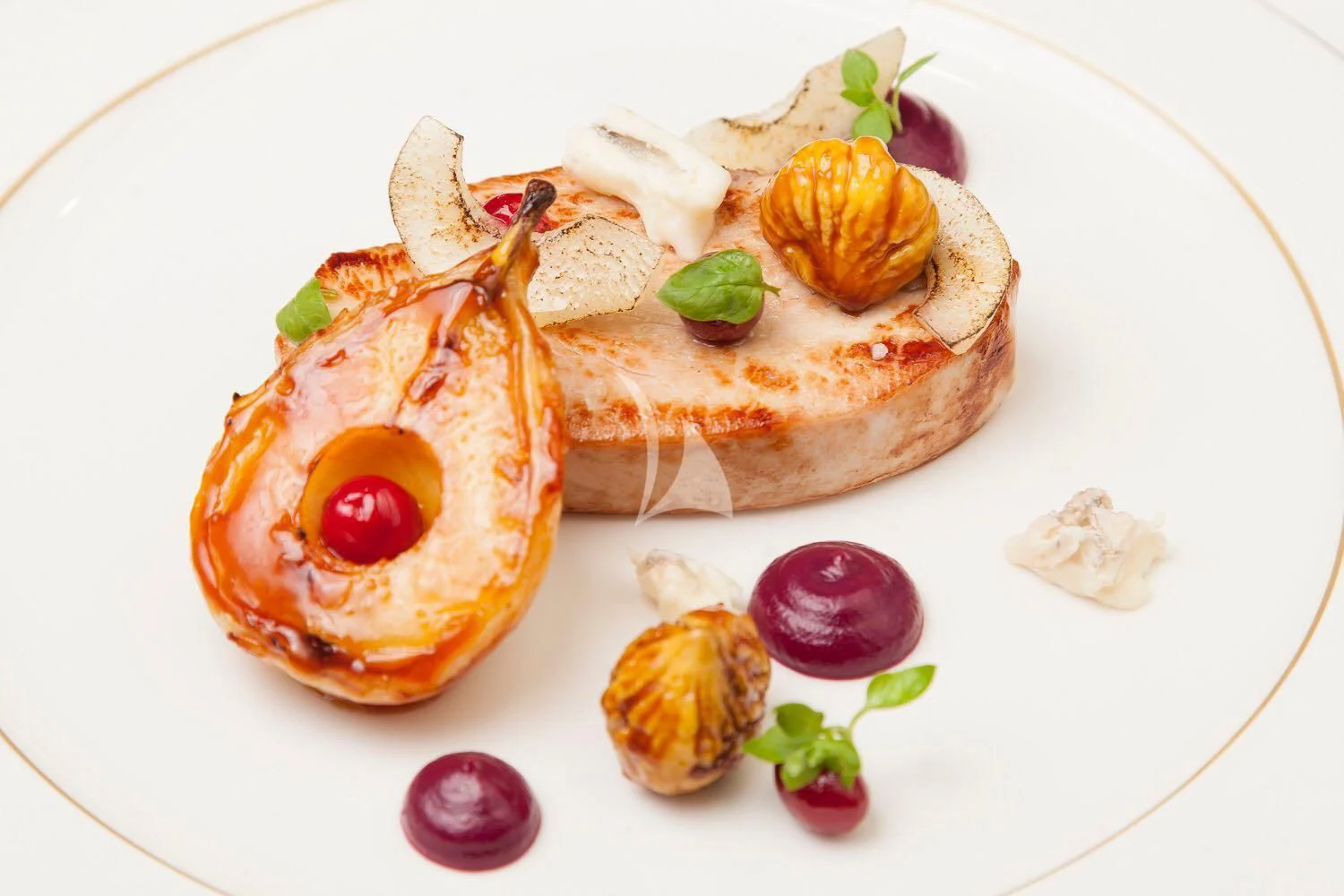 a plate of food aboard LAUREL Yacht for Charter