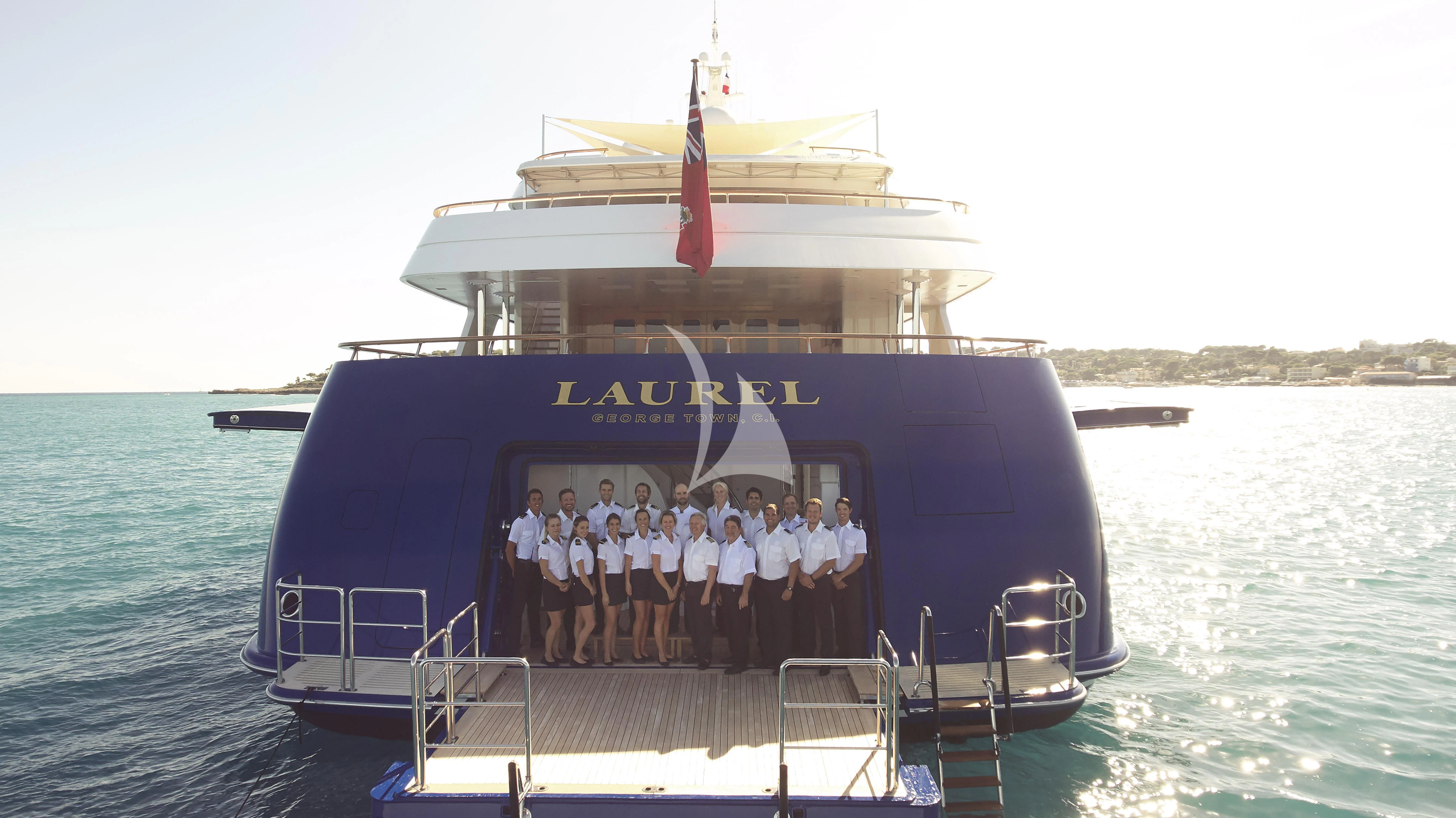a group of people on a boat aboard LAUREL Yacht for Charter