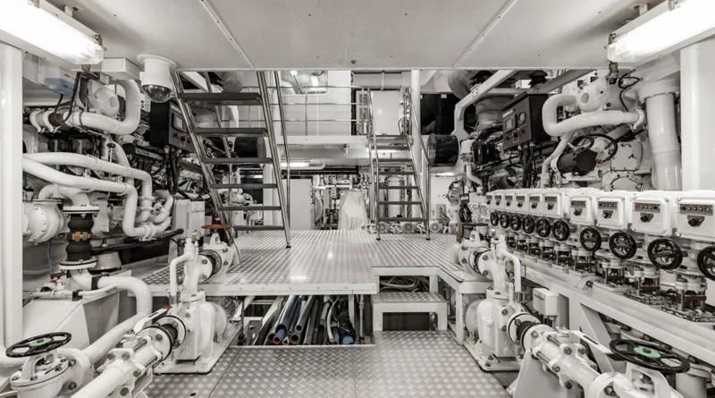 a room with machinery aboard LAUREL Yacht for Charter