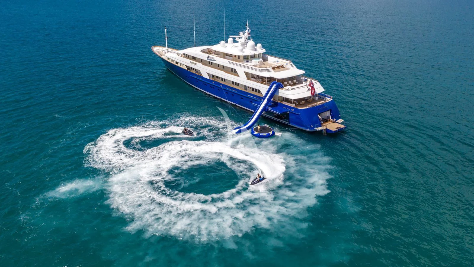 a boat on the water aboard LAUREL Yacht for Charter