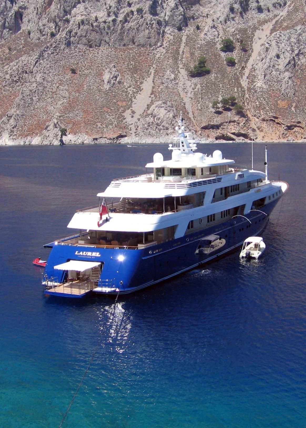 a boat on the water aboard LAUREL Yacht for Charter