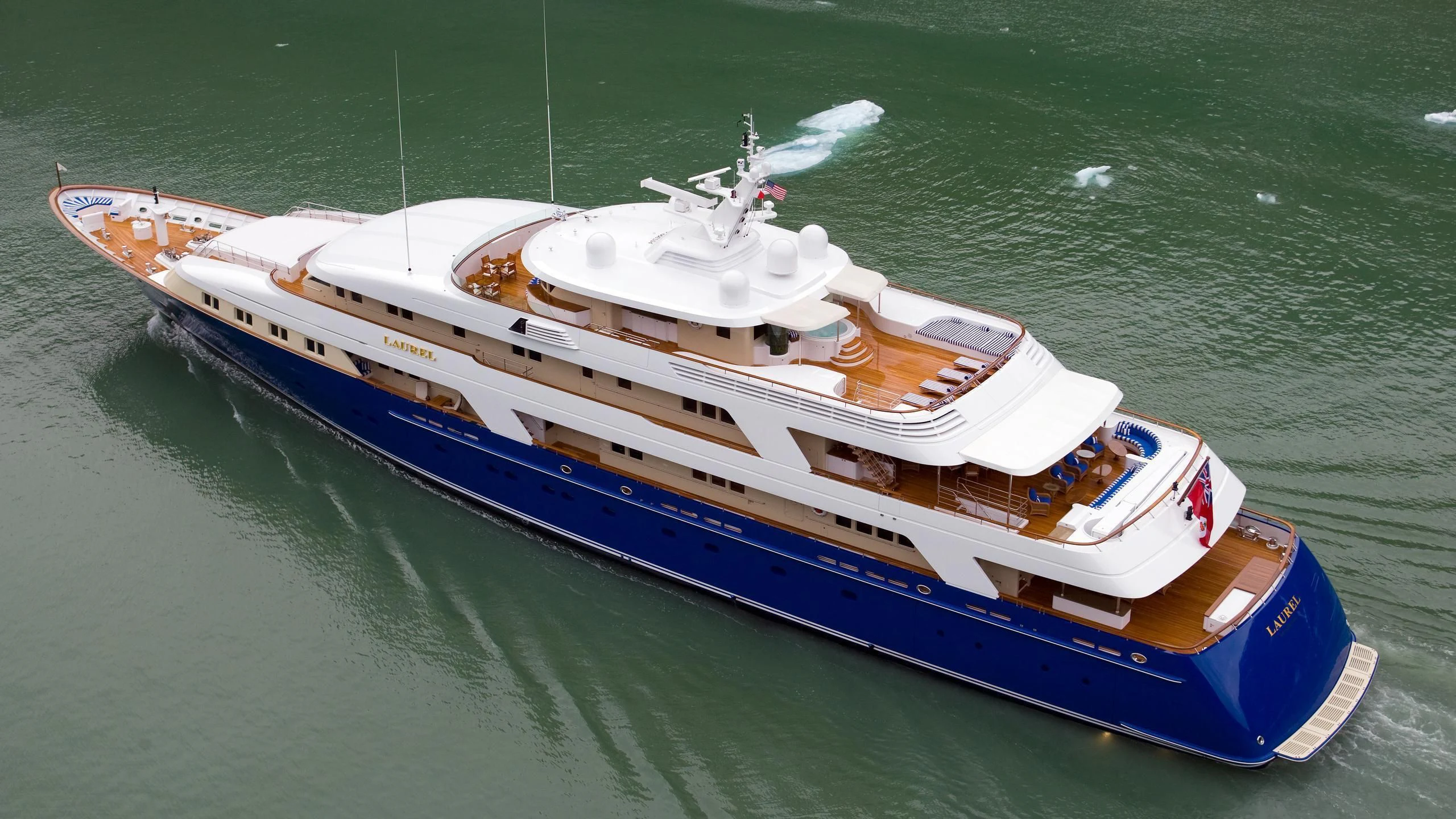 a boat on the water aboard LAUREL Yacht for Charter
