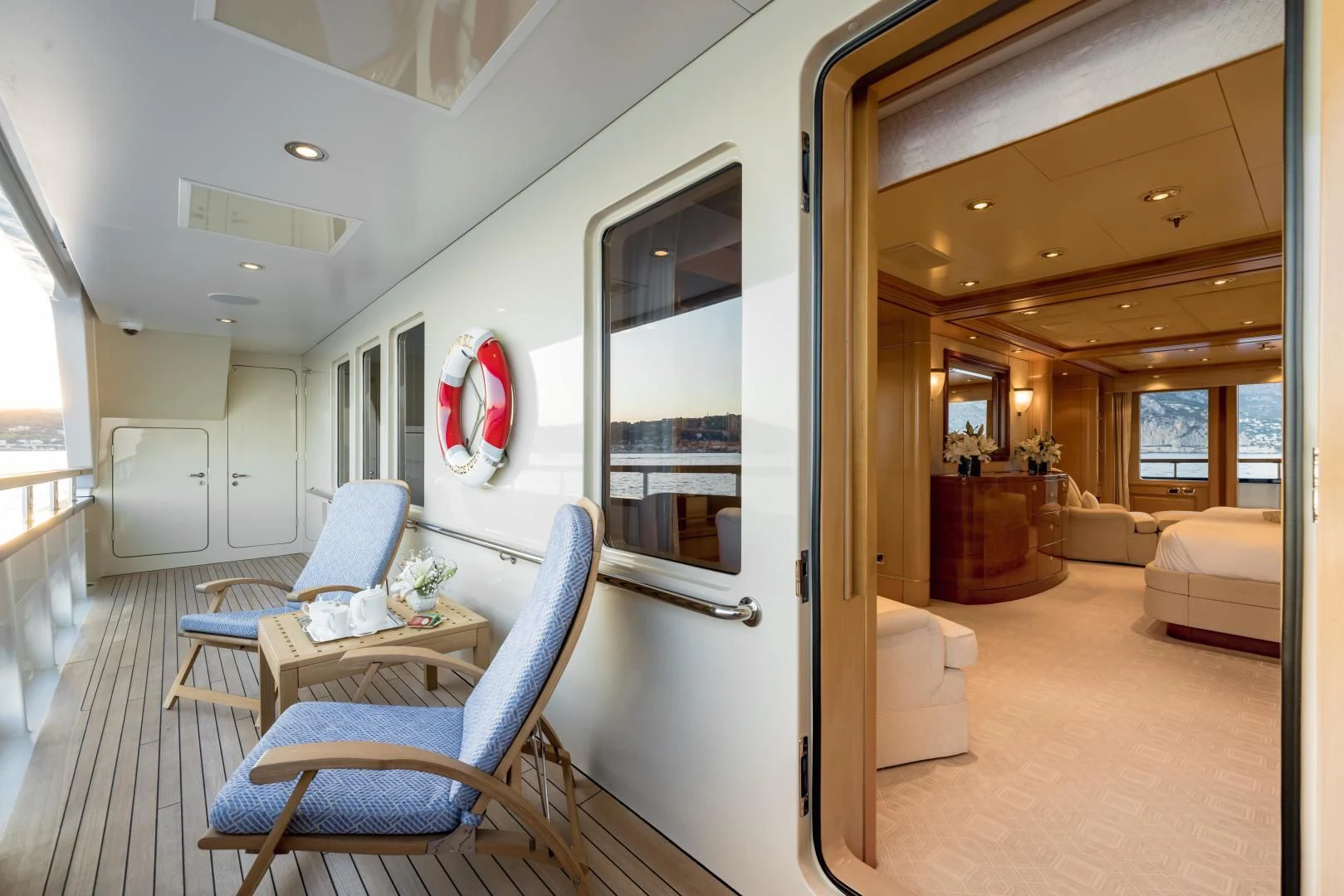 inside of a vehicle aboard LAUREL Yacht for Charter