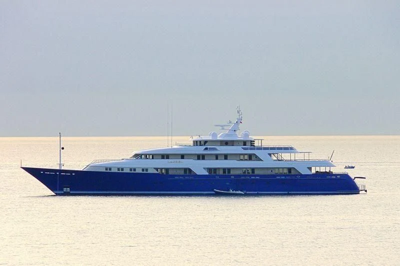 a large boat in the water aboard LAUREL Yacht for Charter