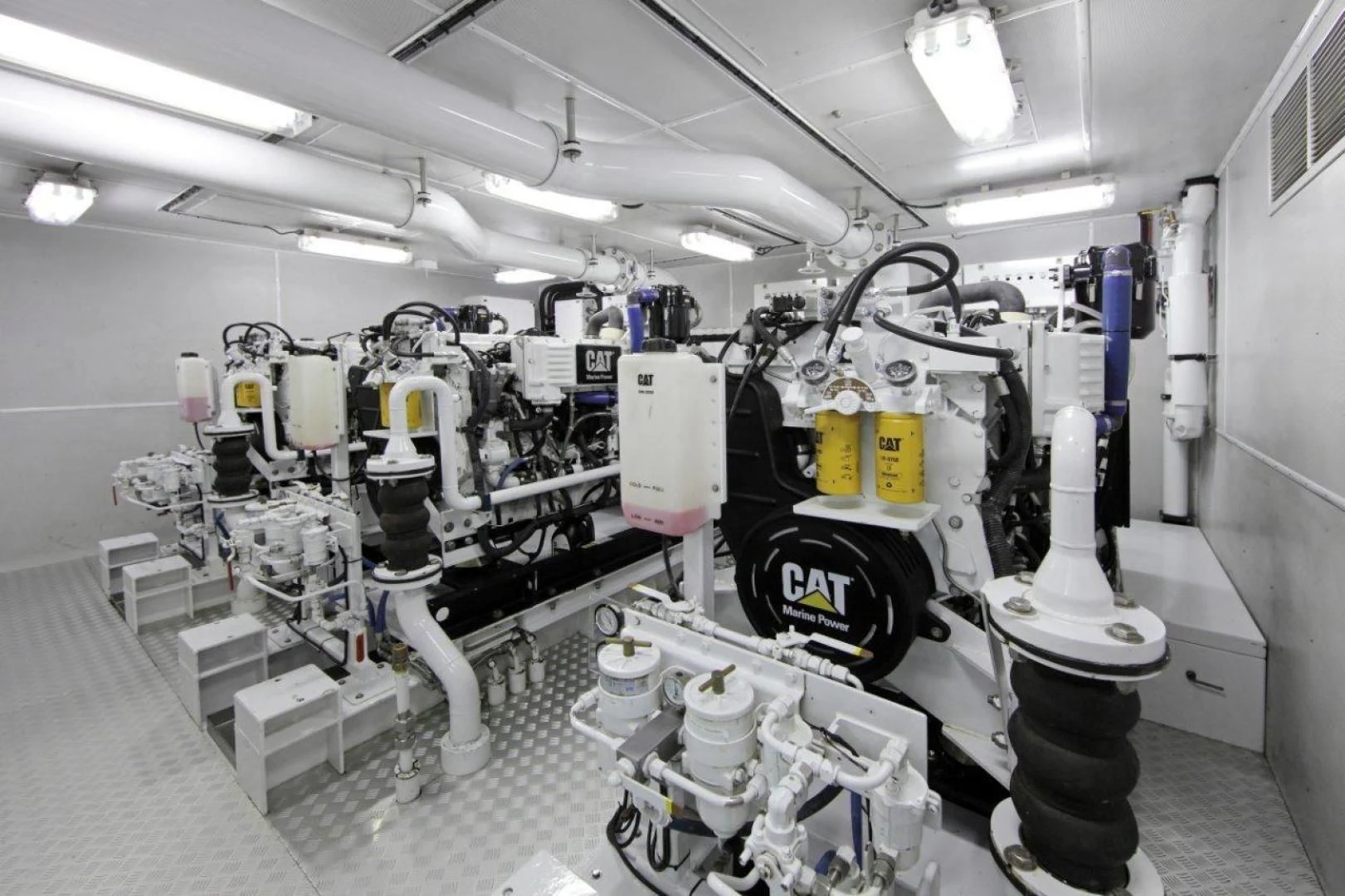 a room full of machines aboard LAUREL Yacht for Charter