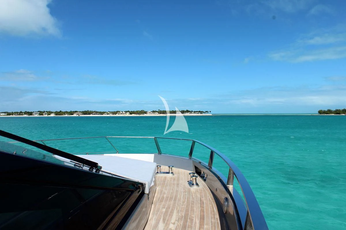 a water fountain in the middle of a lake aboard BAD MUTHA Yacht for Sale