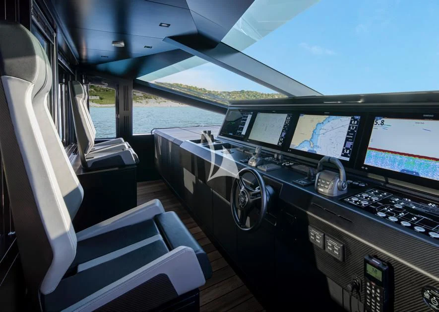inside of a car aboard BAD MUTHA Yacht for Sale