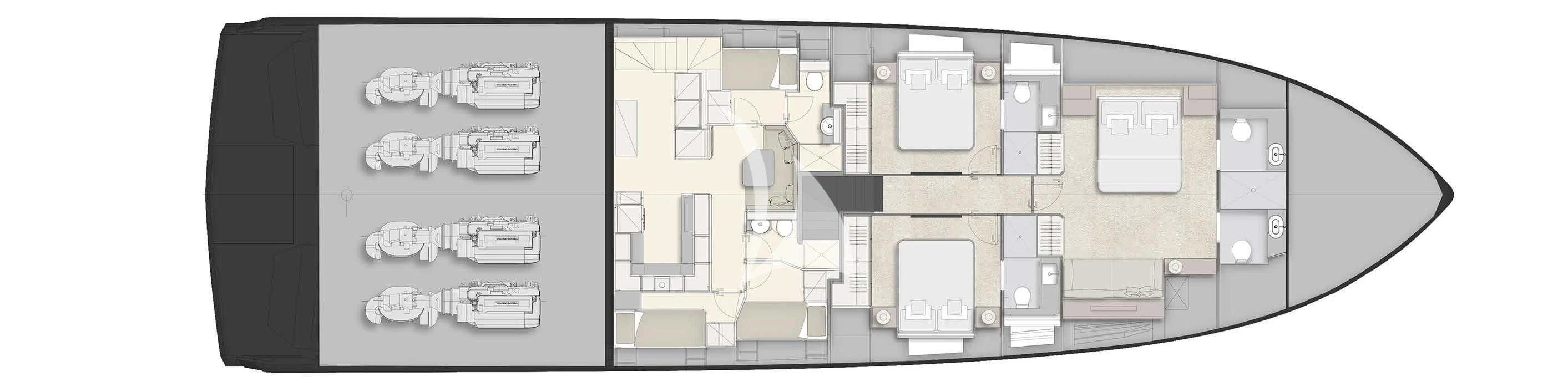 diagram, engineering drawing aboard BAD MUTHA Yacht for Sale