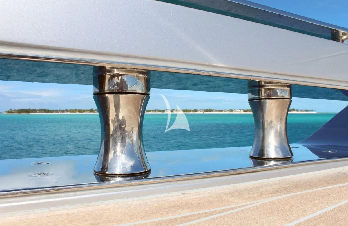 a view of a boat through a window of a ship aboard BAD MUTHA Yacht for Sale