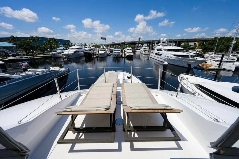 a dock with boats aboard LACEY KAY Yacht for Sale