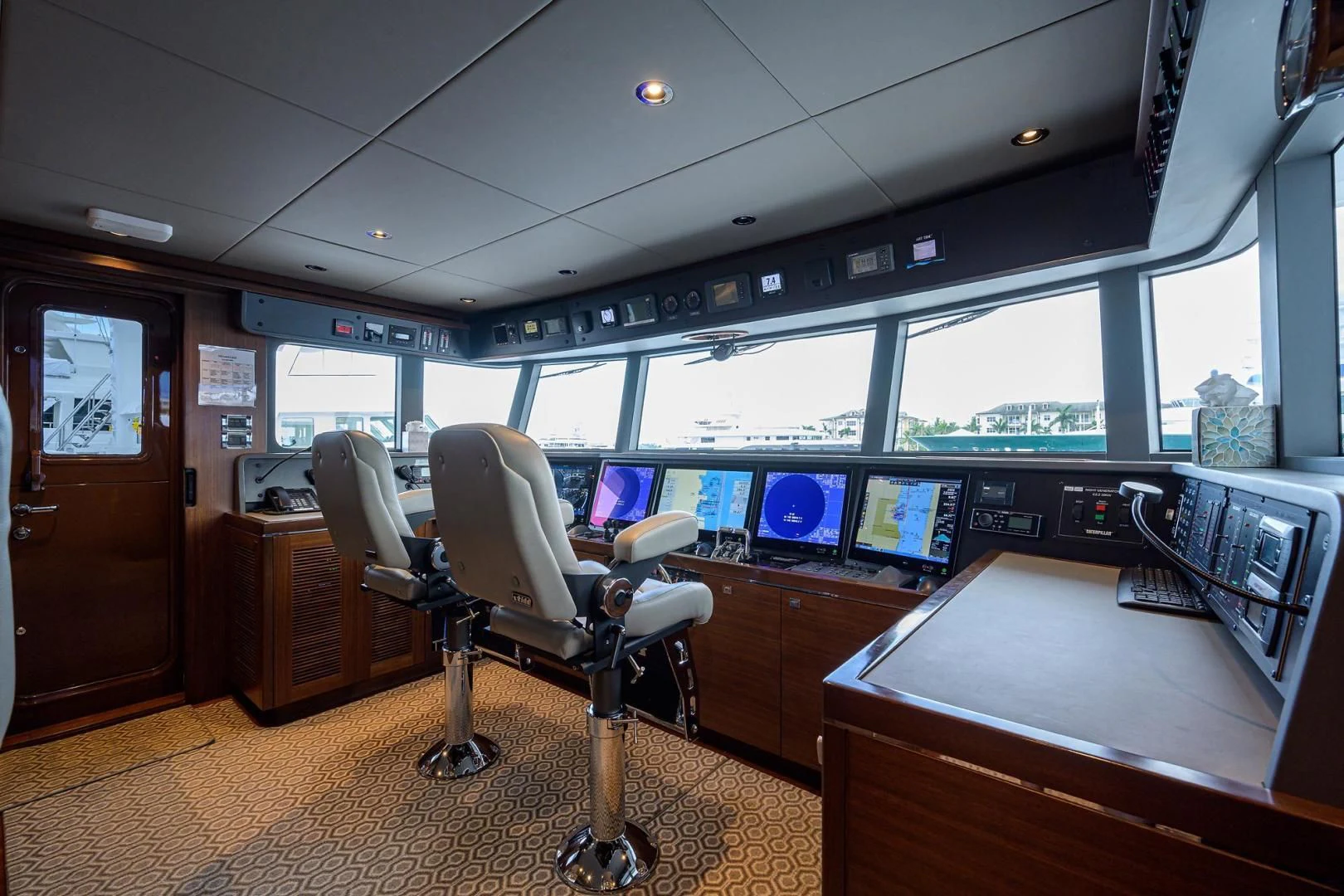 an office with a chair and desk aboard LACEY KAY Yacht for Sale