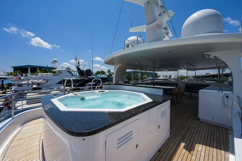 a large pool on a deck aboard LACEY KAY Yacht for Sale