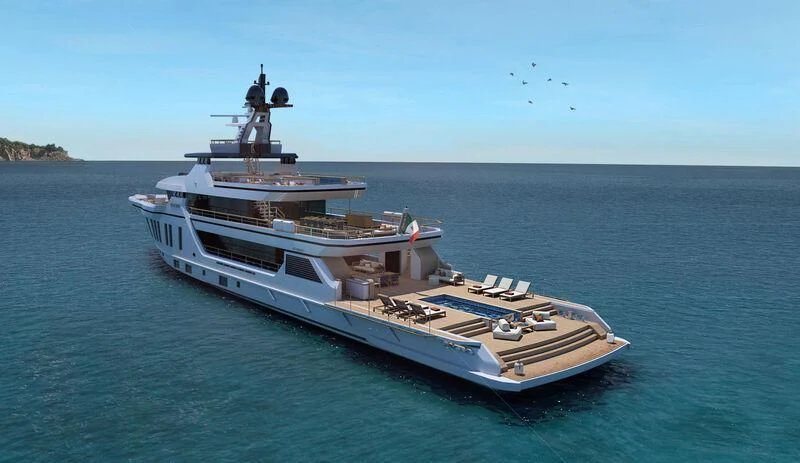 a large ship in the water aboard BOW SPRIT Yacht for Sale