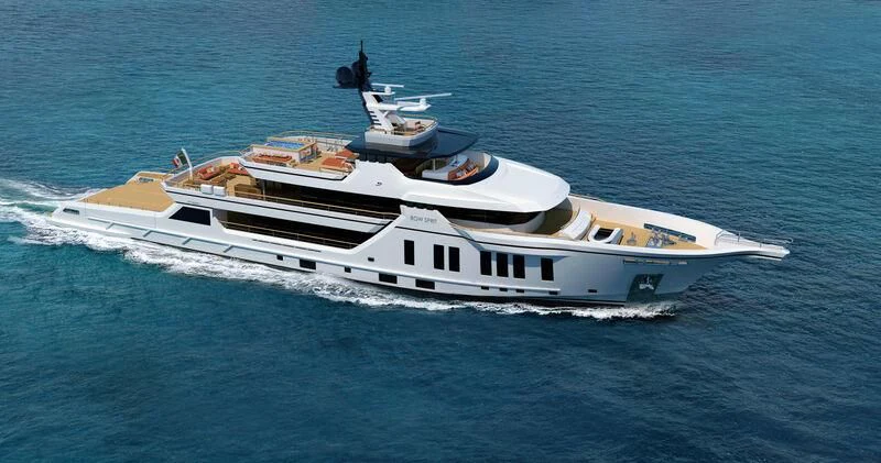 a high angle view of a ship aboard BOW SPRIT Yacht for Sale