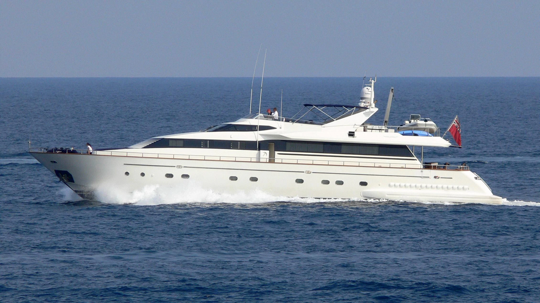 a large white yacht aboard OBSESSION Yacht for Sale