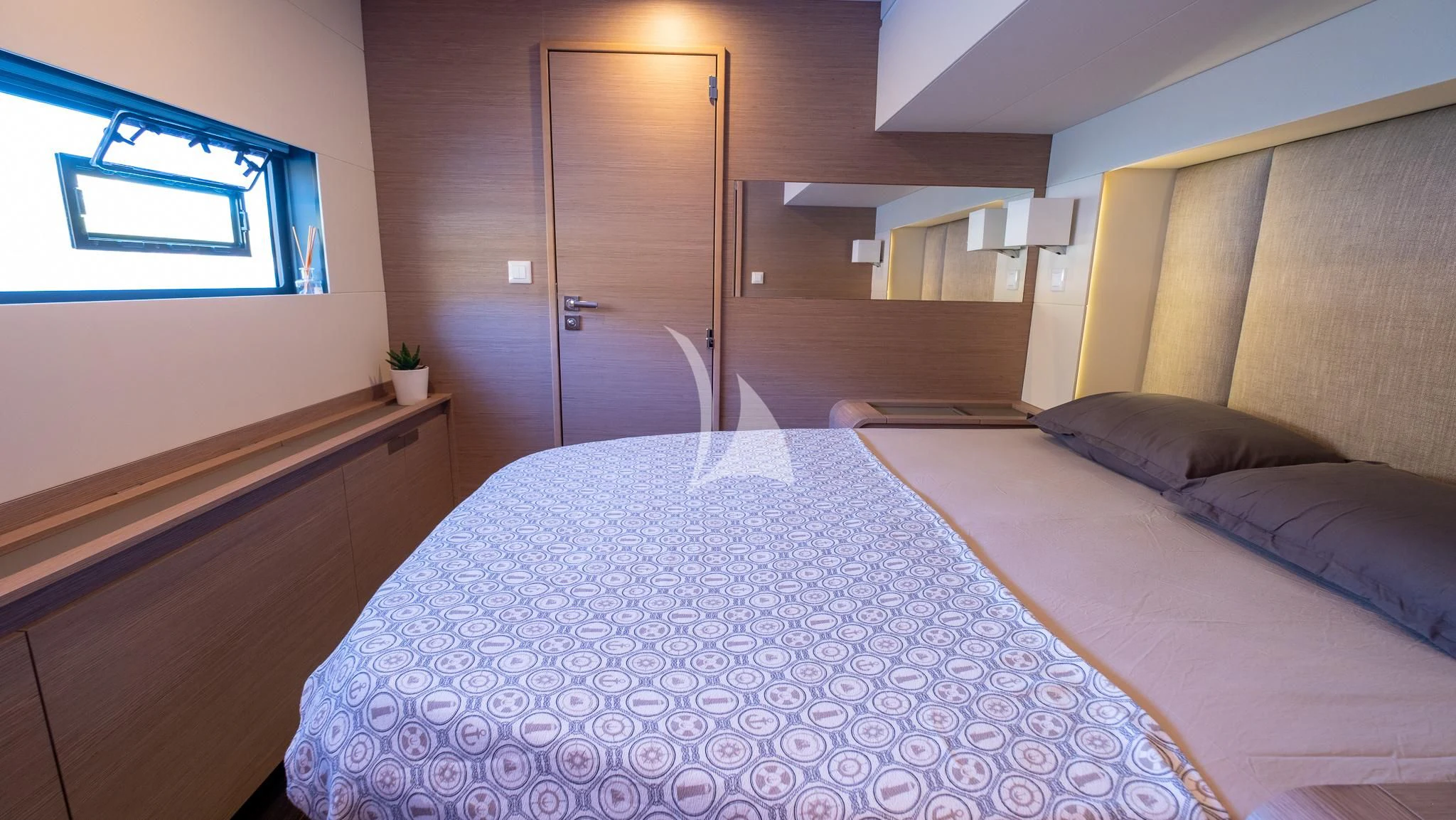 a room with two beds aboard MUS 3 Yacht for Charter