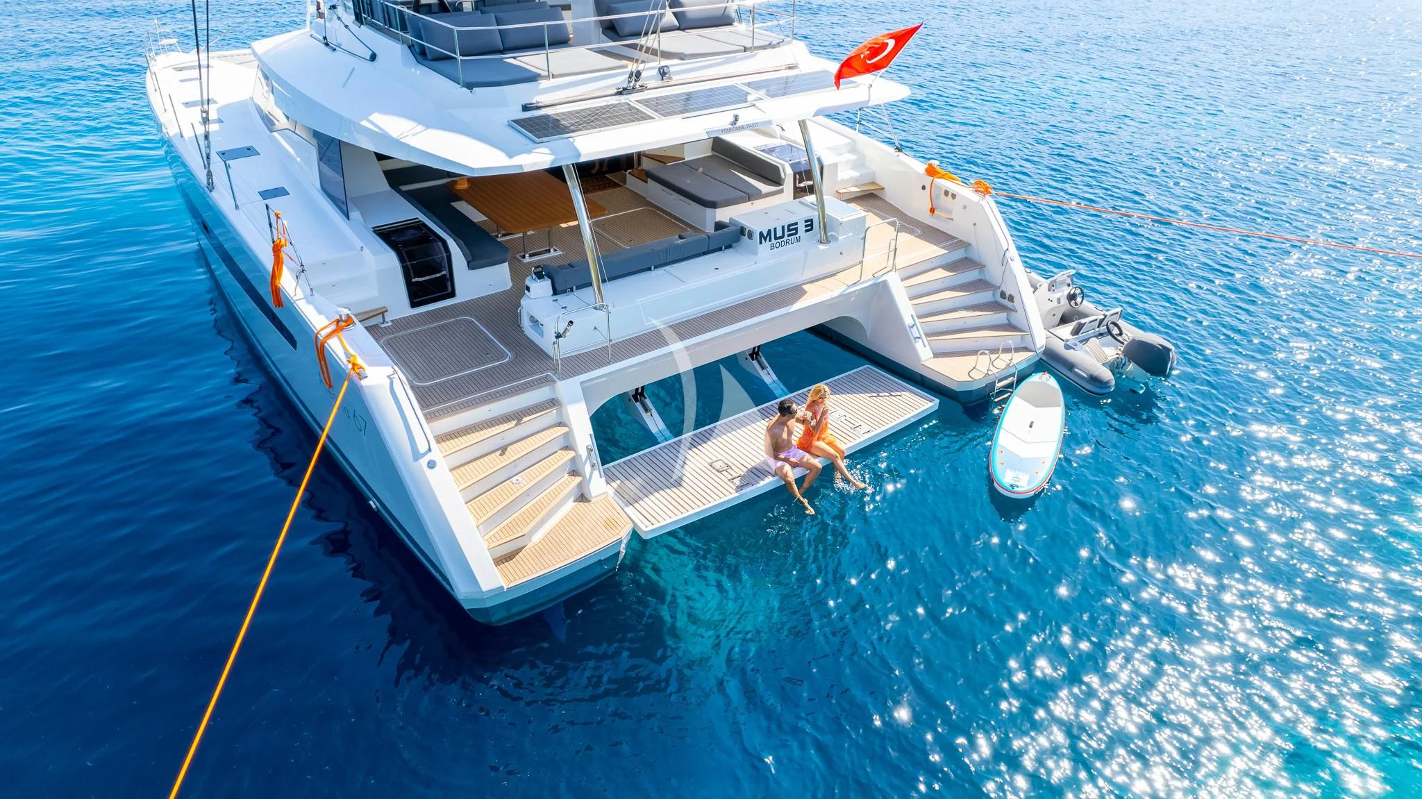 a boat on the water aboard MUS 3 Yacht for Charter