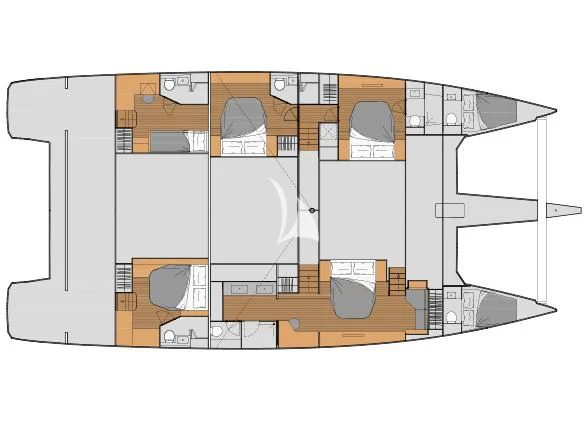 a floor plan of a house aboard MUS 3 Yacht for Charter